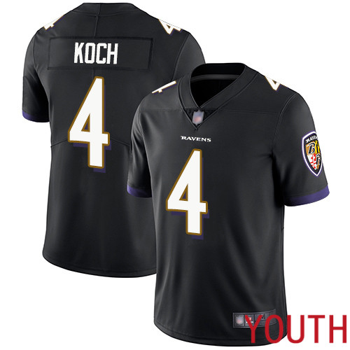 Baltimore Ravens Limited Black Youth Sam Koch Alternate Jersey NFL Football #4 Vapor Untouchable->youth nfl jersey->Youth Jersey